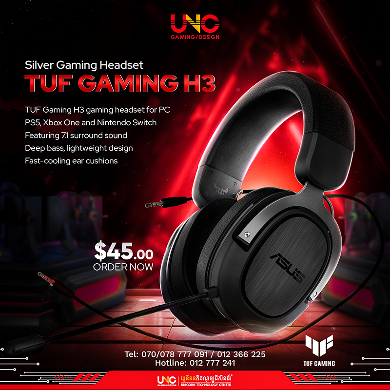 TUF GAMING H3 SILVER Wired / Connector 3.5mm / Driver Size 50mm