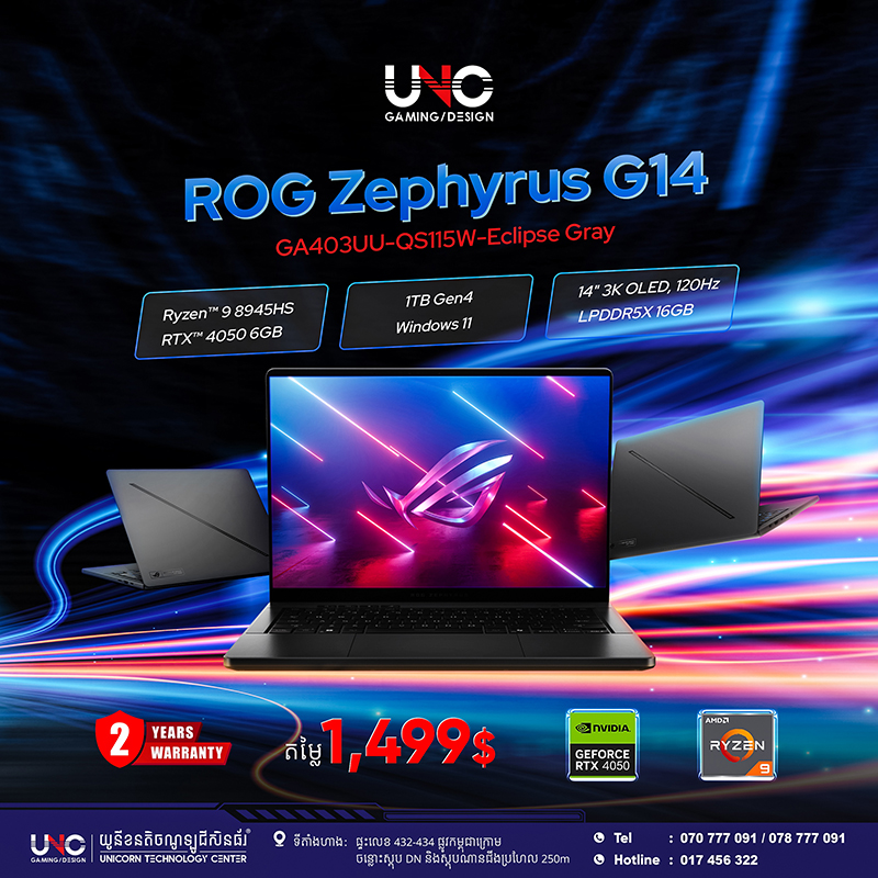 Rog Zephyrus G14 GA403UU-QS115W-Eclipse Gray